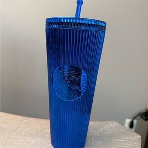 Starbucks Textured Royal Blue Tumbler with Straw